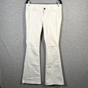 City Streets Flare Jeans Womens 3 White Denim Cotton Light Wash Streetwear